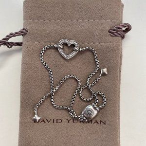 David Yurman Cable heart bracelet w diamonds